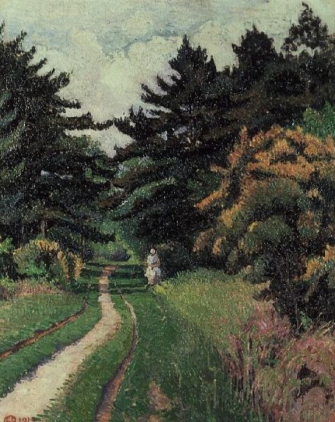 Der Kiefernwald bei Chipperfield Common von Lucien Pissarro