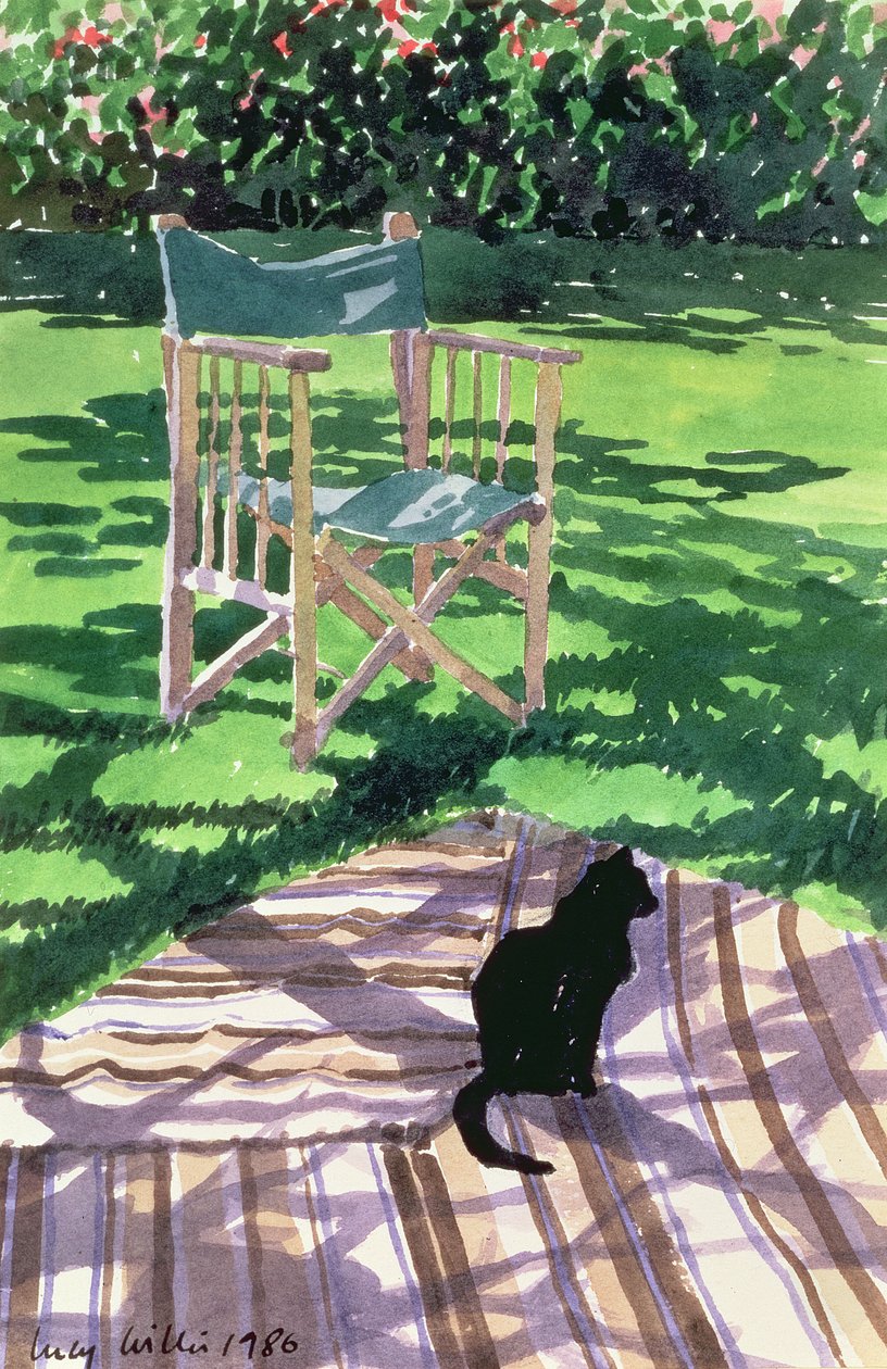 Schwarze Katze und Dappling, 1986 von Lucy Willis