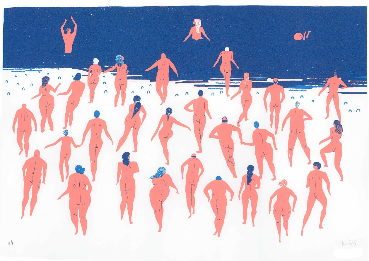 Nackter Strandlauf, 2016 von Lucy Banaji
