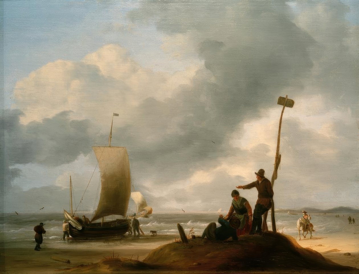 Strand mit Fischerbooten von Ludolf Backhuysen
