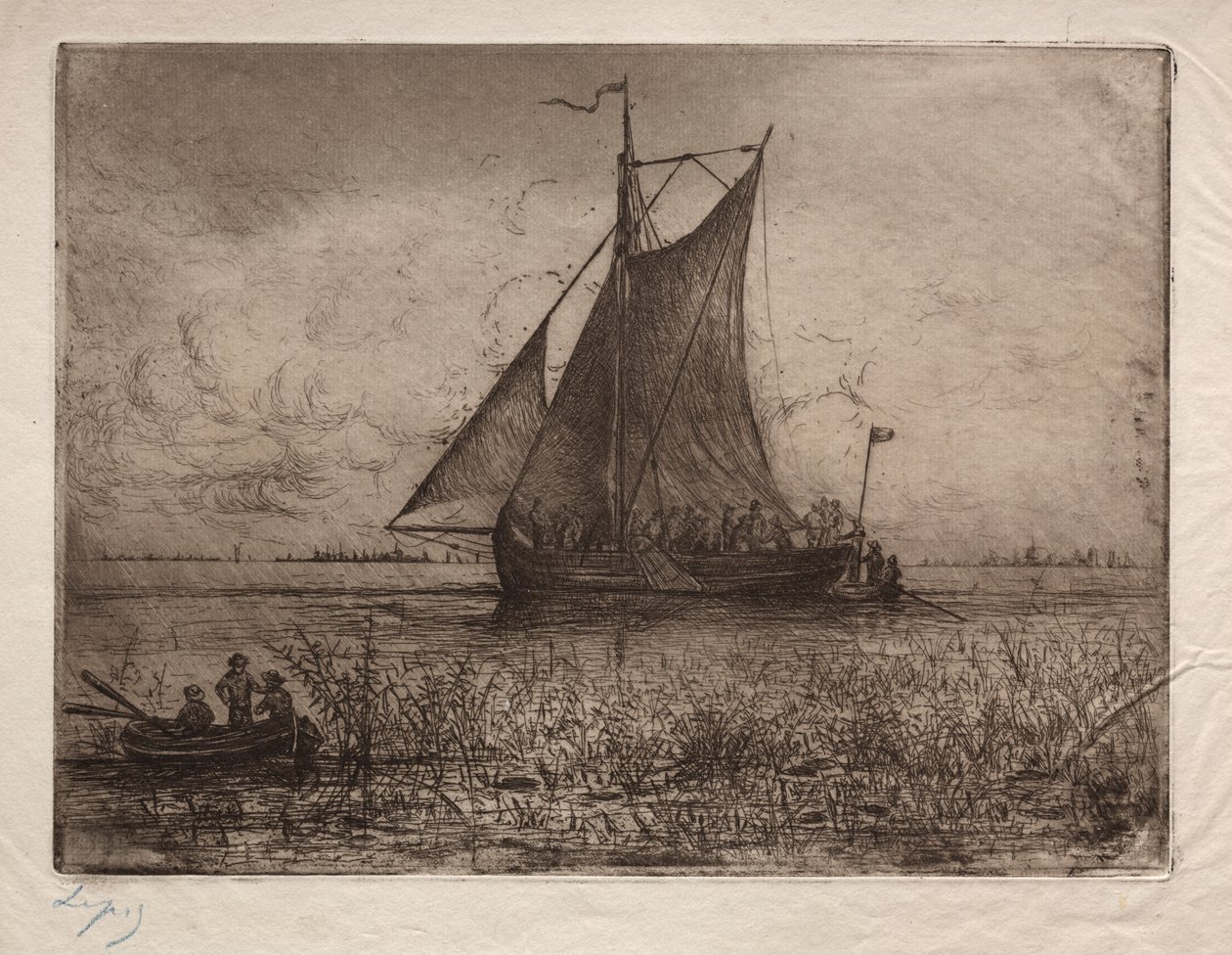 Niederländische Flusslandschaft von Ludovic Napoléon, Vicomte Lepic