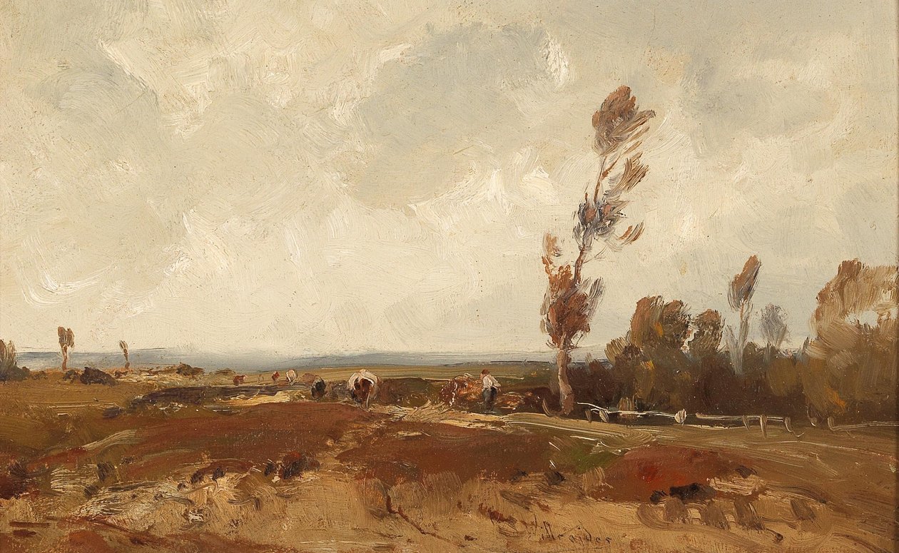 Arbeiten auf den Feldern im Herbst von Ludwig Willroider