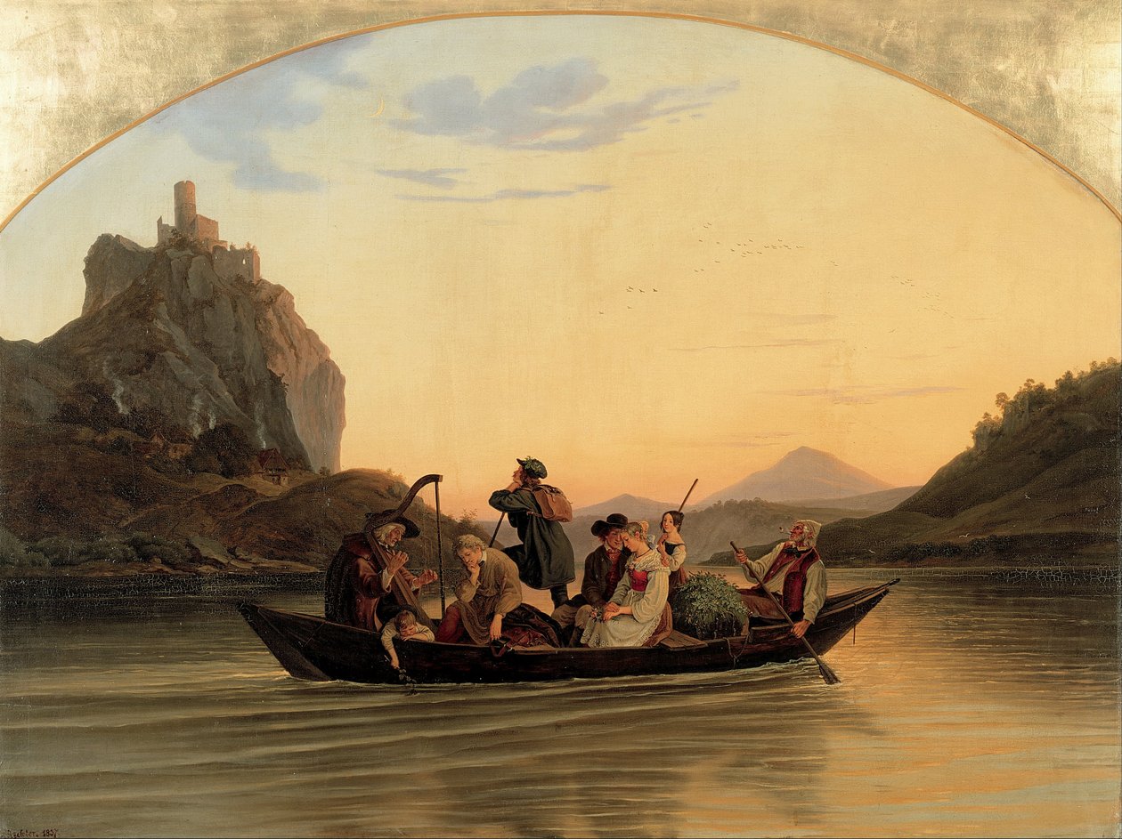 Überquerung bei Schreckenstein, 1837 von Ludwig Adrian Richter