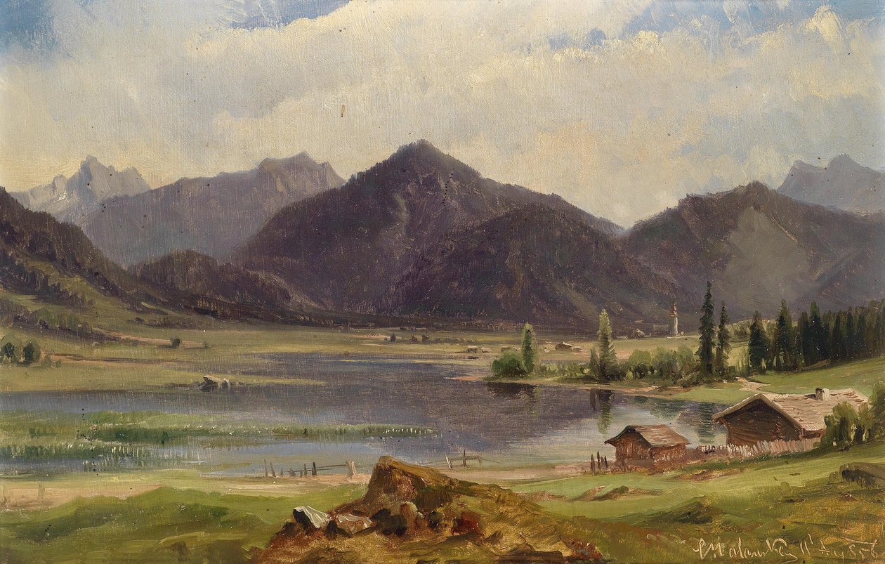 Der Plansee in Tirol, laut rückseitigem Etikett von Ludwig Halauska