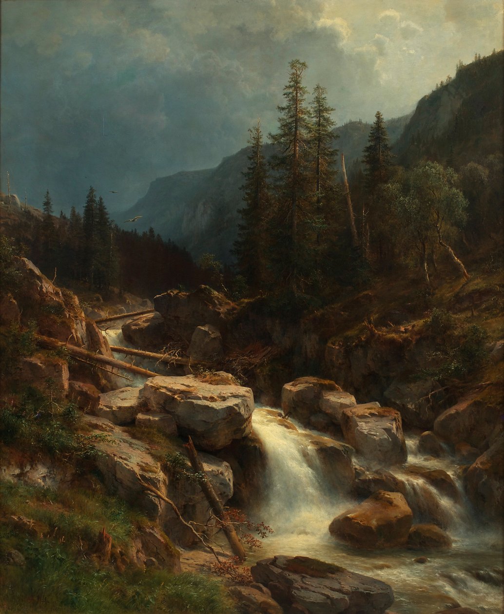 Gebirge bei aufsteigendem Gewitter von Ludwig Halauska