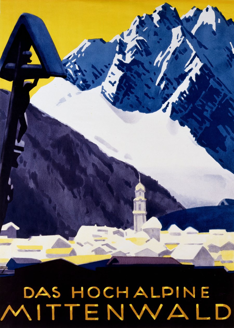 Das hochalpine Mittenwald, ca. 1930 von Ludwig Hohlwein