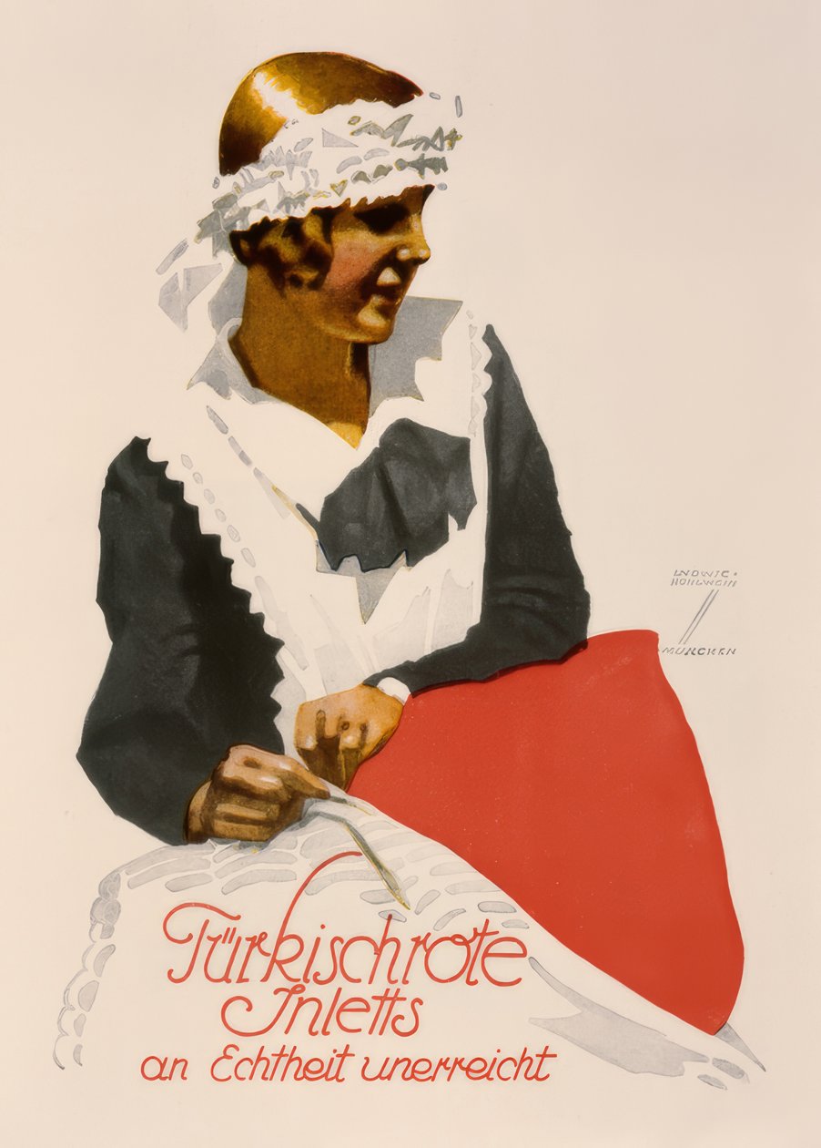 Türkischrote Inletts an Echtheit unerreicht von Ludwig Hohlwein