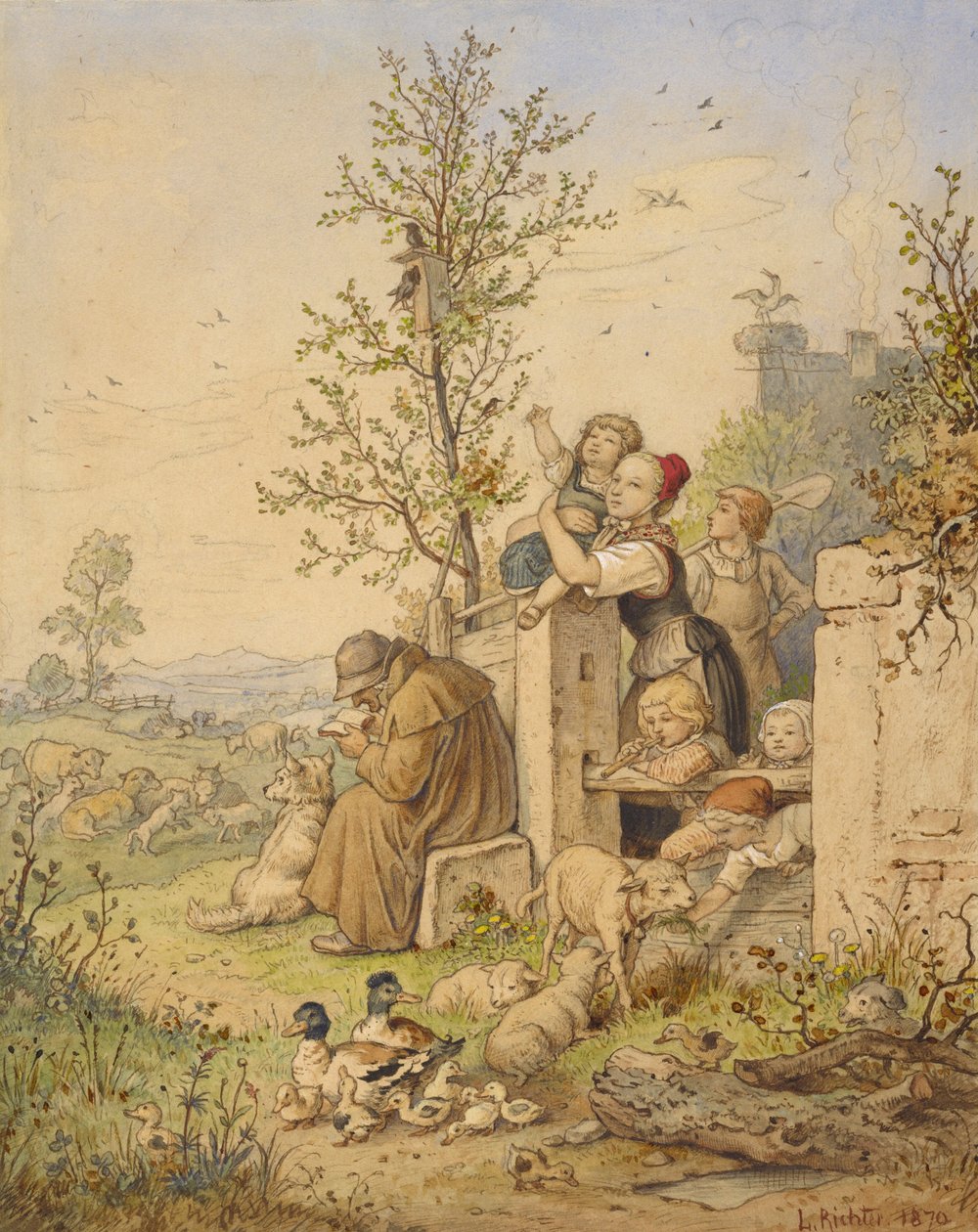 Der Frühling ist angekommen von Ludwig Richter