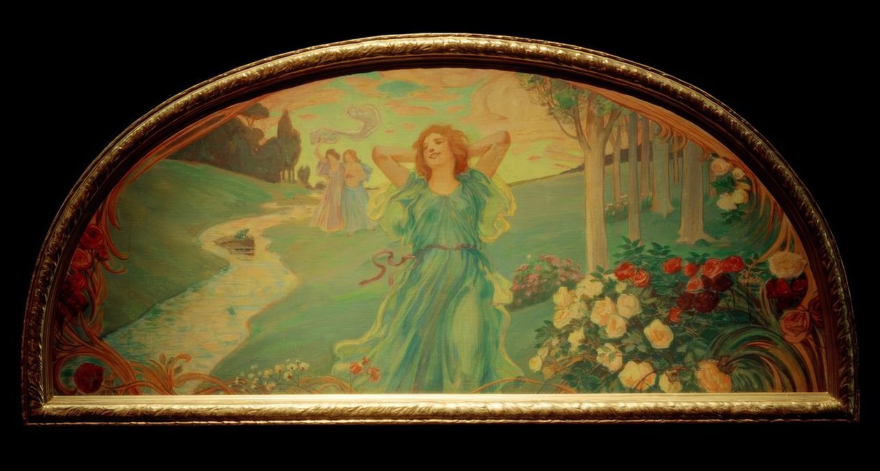 Drei Mädchen am Bach von Ludwig von Hofmann