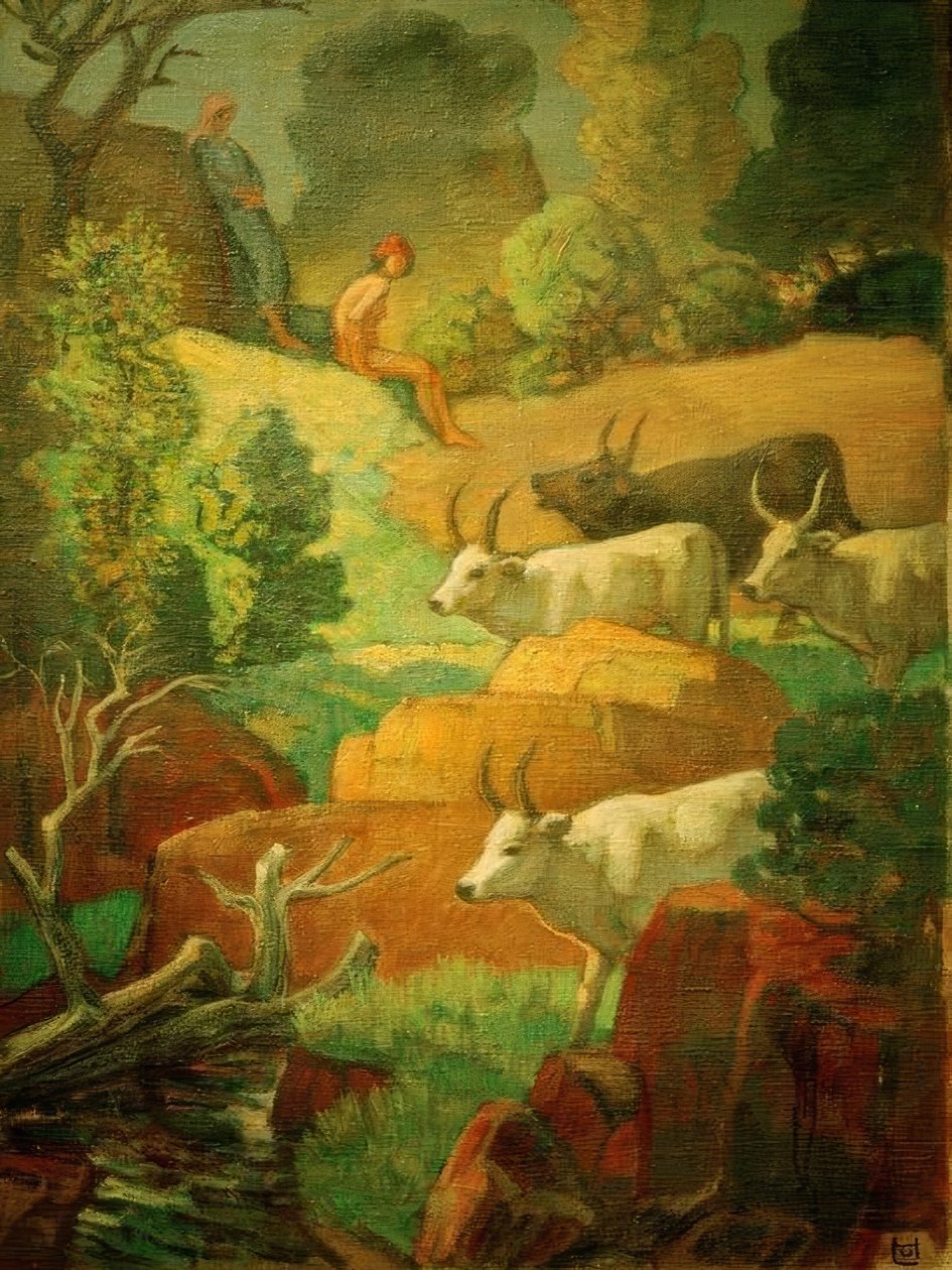 Rinder an der Tränke von Ludwig von Hofmann