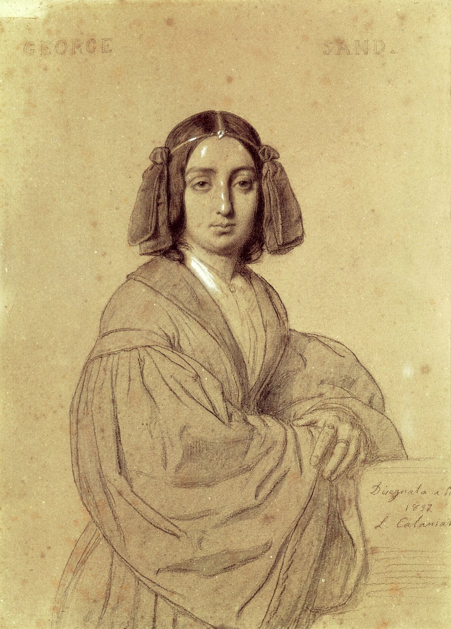 Porträt von George Sand (1804-76) 1837 von Luigi Calamatta