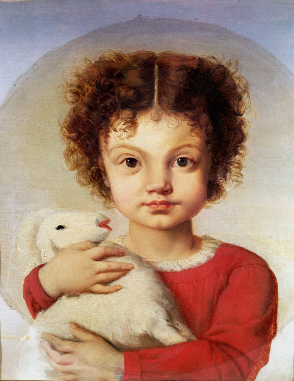 Porträt der Tochter des Künstlers, Lina von Luigi Calamatta