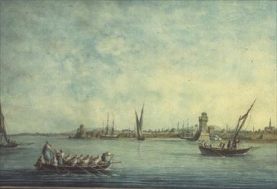 Blick auf Rhodos vom Meer von Luigi (after) Mayer
