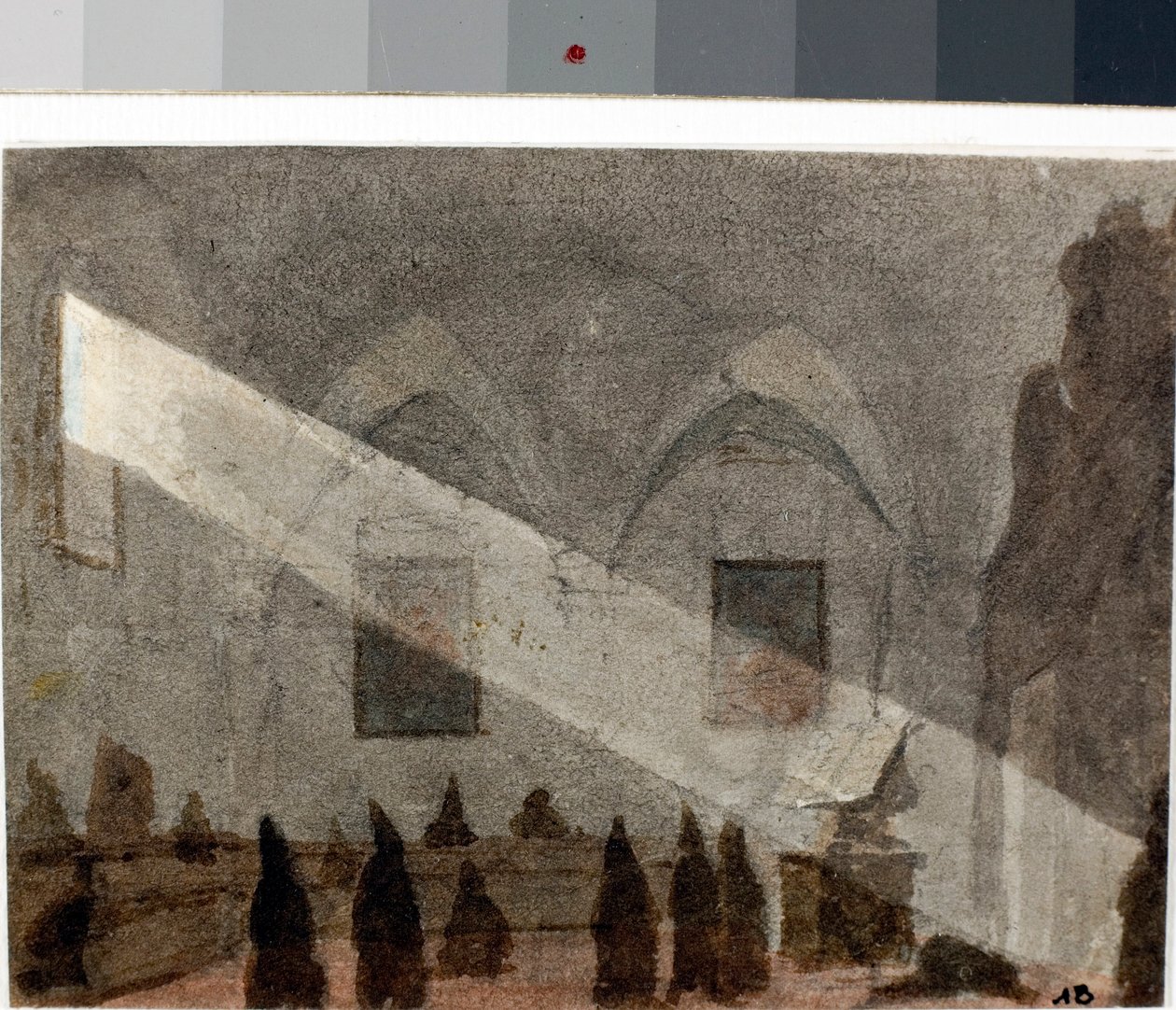Refektorium eines Klosters (Aquarell, ca. 1825) von Luigi Garibbo