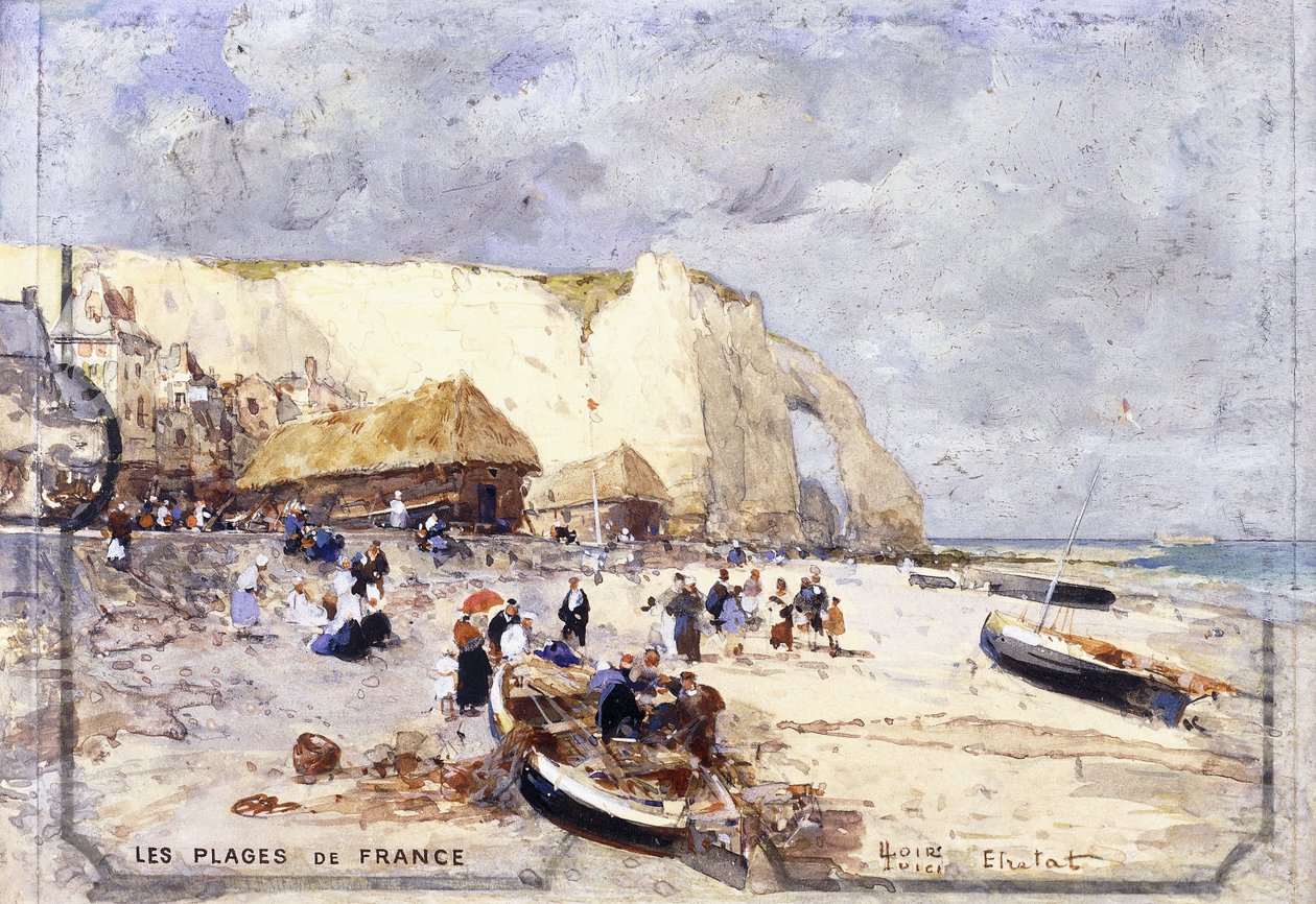 Der Strand von Etretat von Luigi Loir
