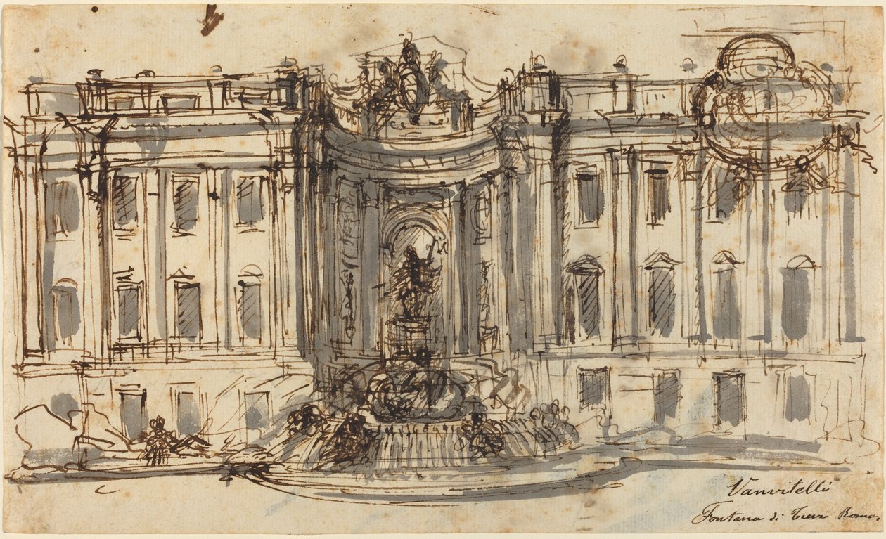 Vorschlag für den Trevi-Brunnen von Luigi Vanvitelli