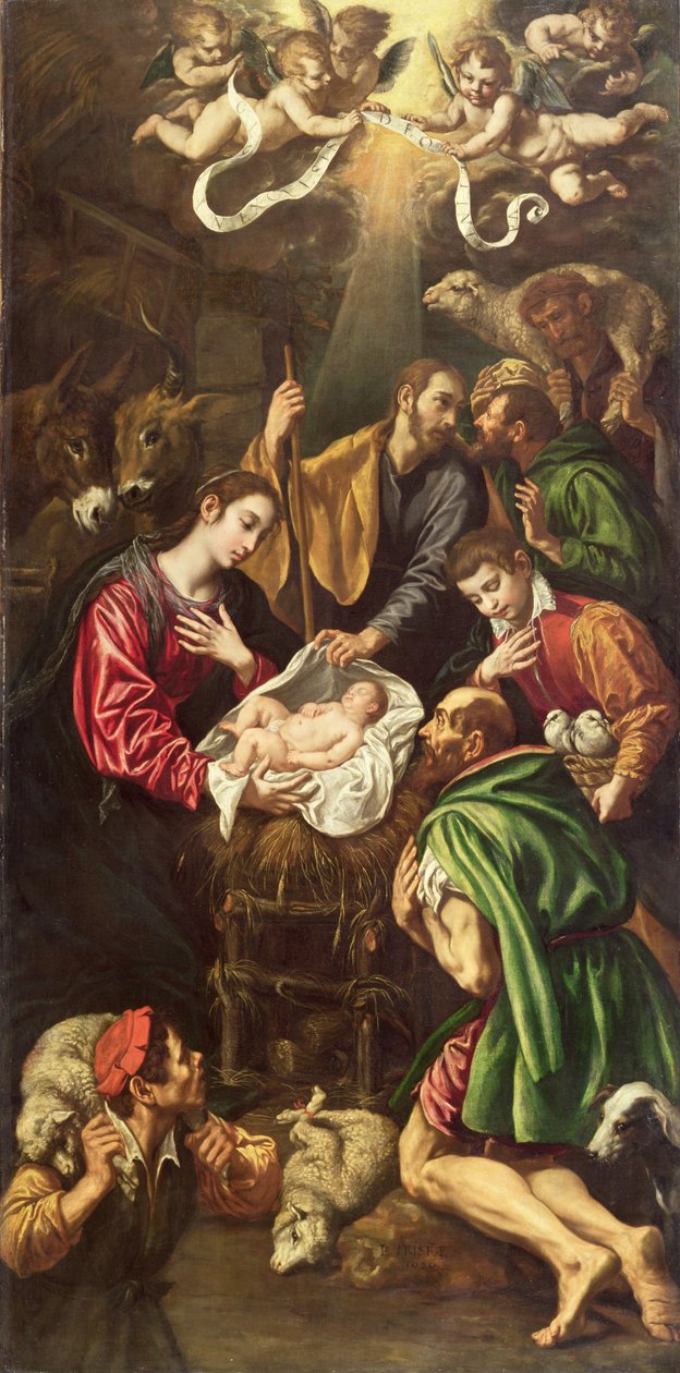 Die Anbetung der Hirten, ca. 1620 von Luis Tristan de Escamilla