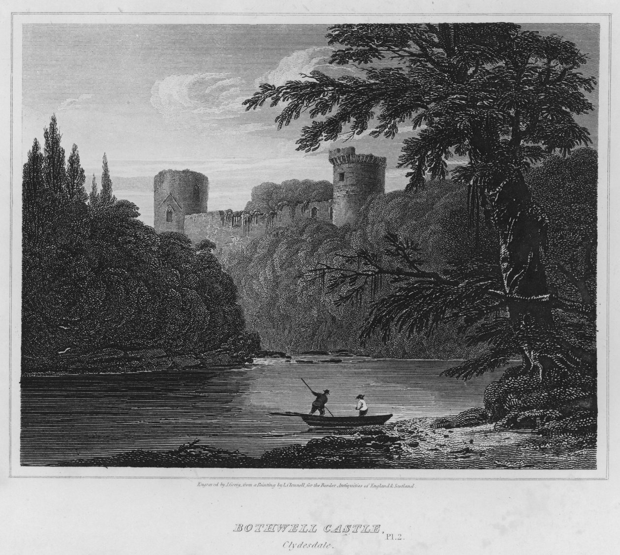 Bothwell Castle, Clydesdale (Gravur) von Luke (after) Clennell