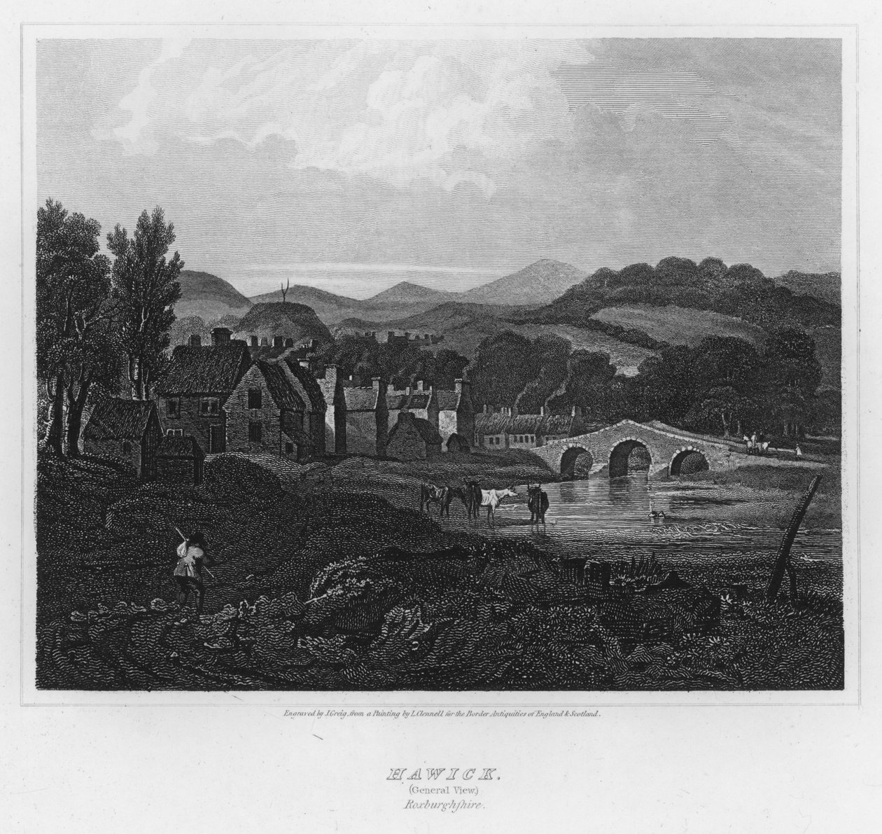 Hawick, Gesamtansicht, Roxburghshire von Luke (after) Clennell