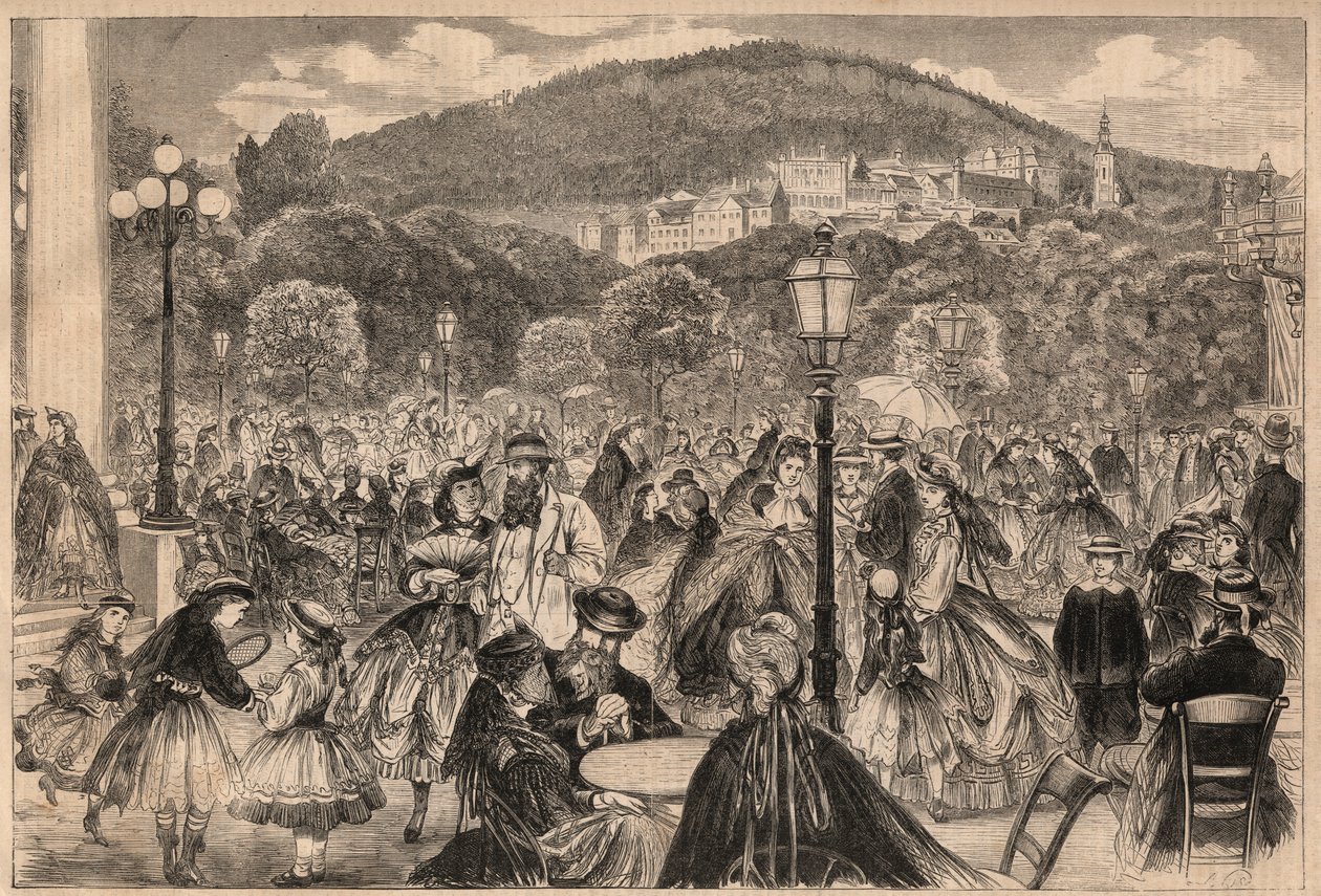 Deutschland Baden-Baden 1865: Promenade von M. after Pietsch