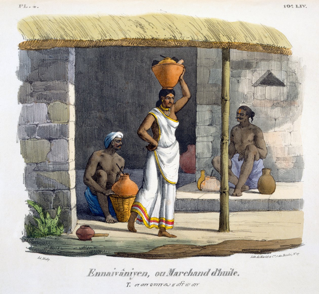 Ein Öl-Händler, 1827-35 von M.E. Burnouf
