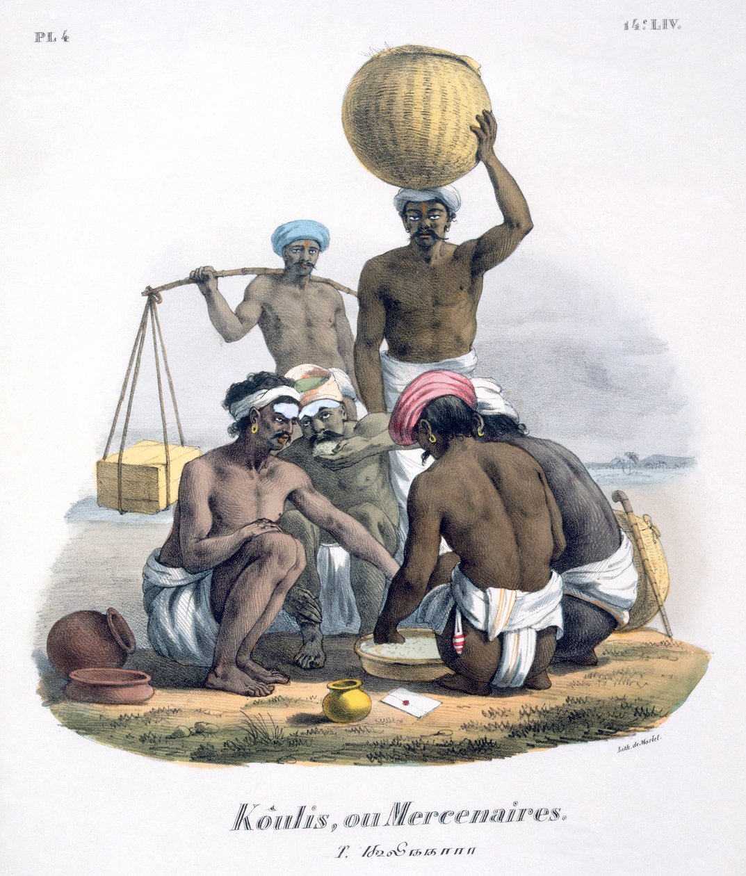 Arbeiter teilen Reis, 1827-35 von M.E. Burnouf