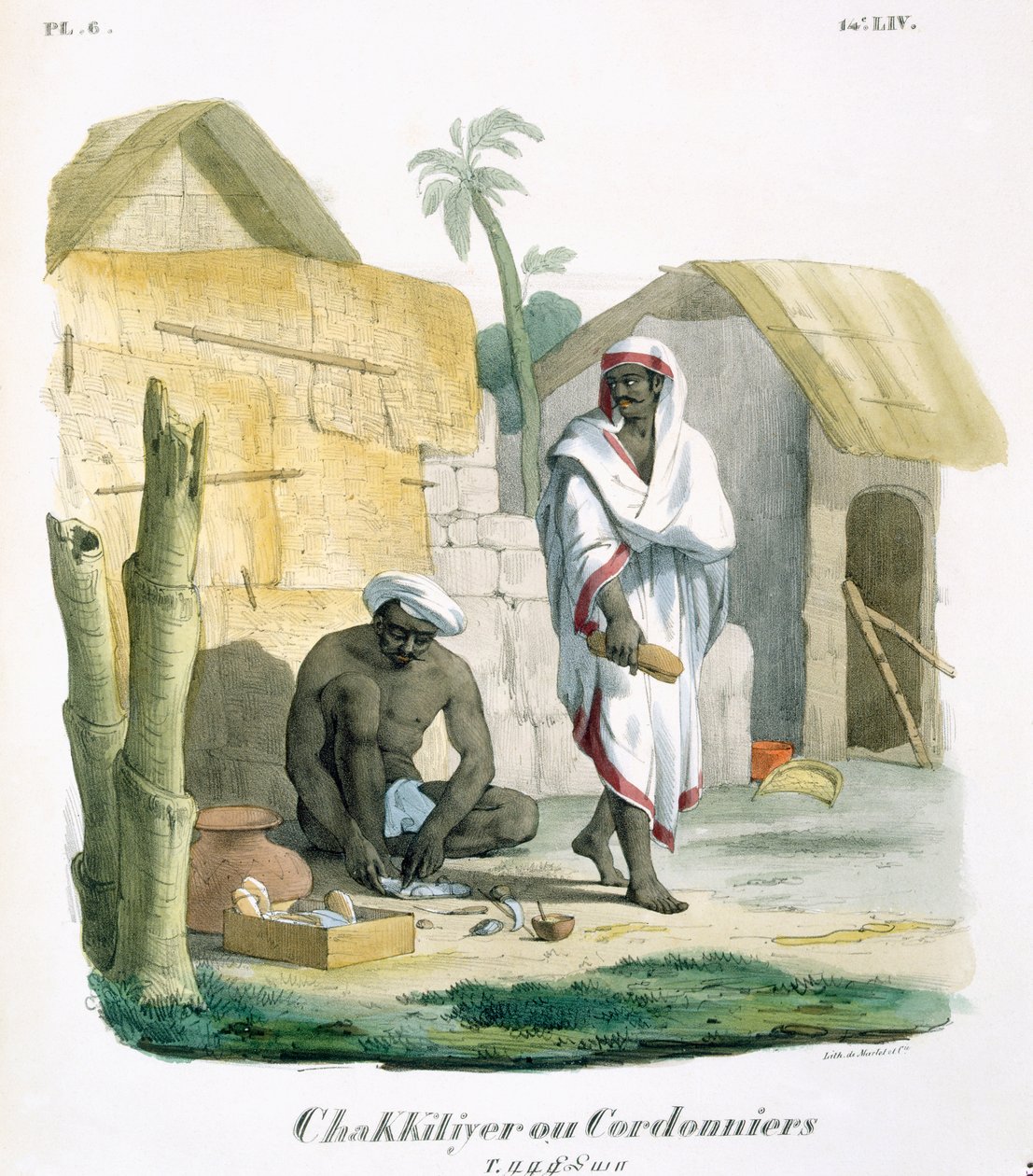 Herstellung von Seilsandalen, 1827-35 von M.E. Burnouf