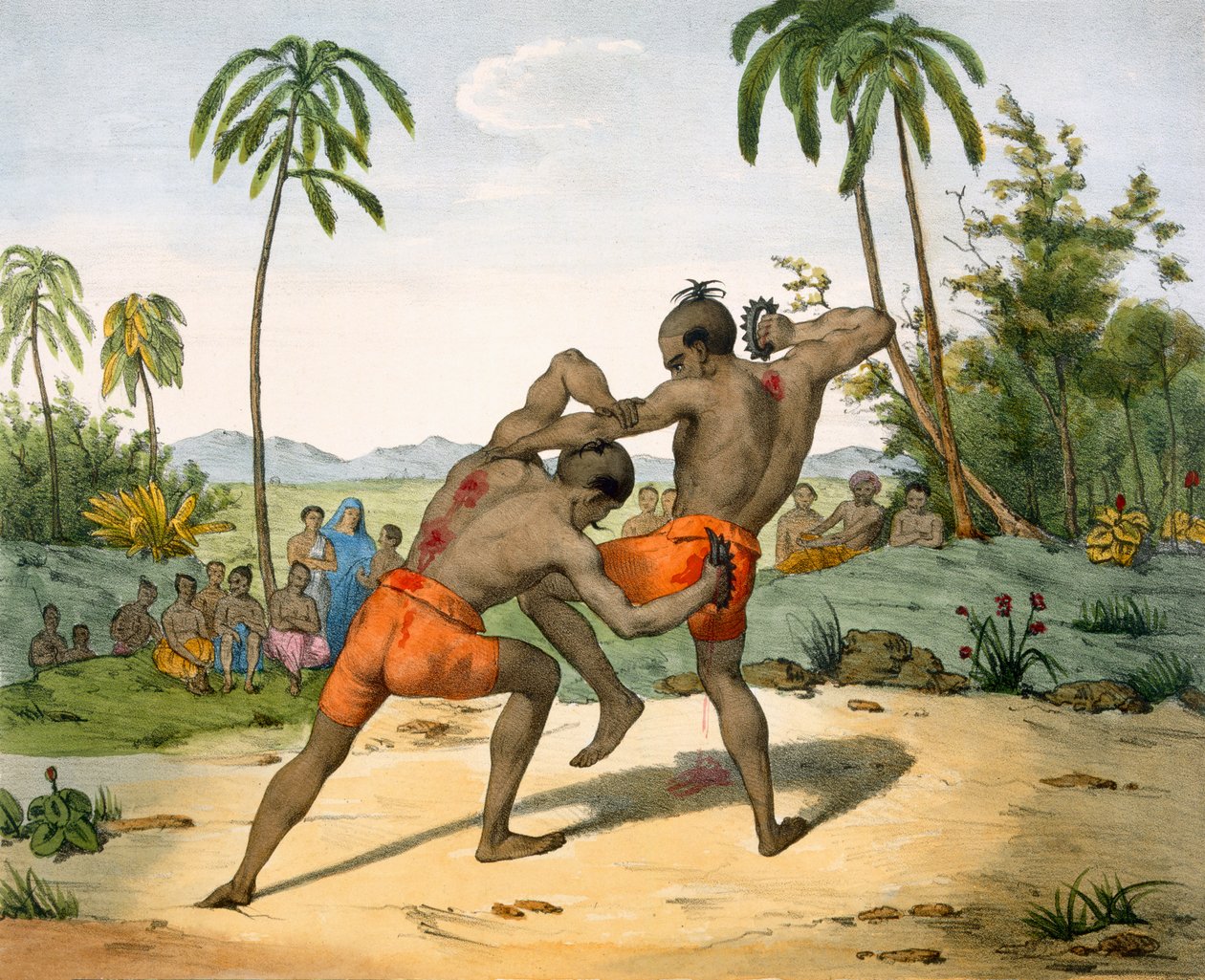 Ringer mit Waffen, 1827-35 von M.E. Burnouf