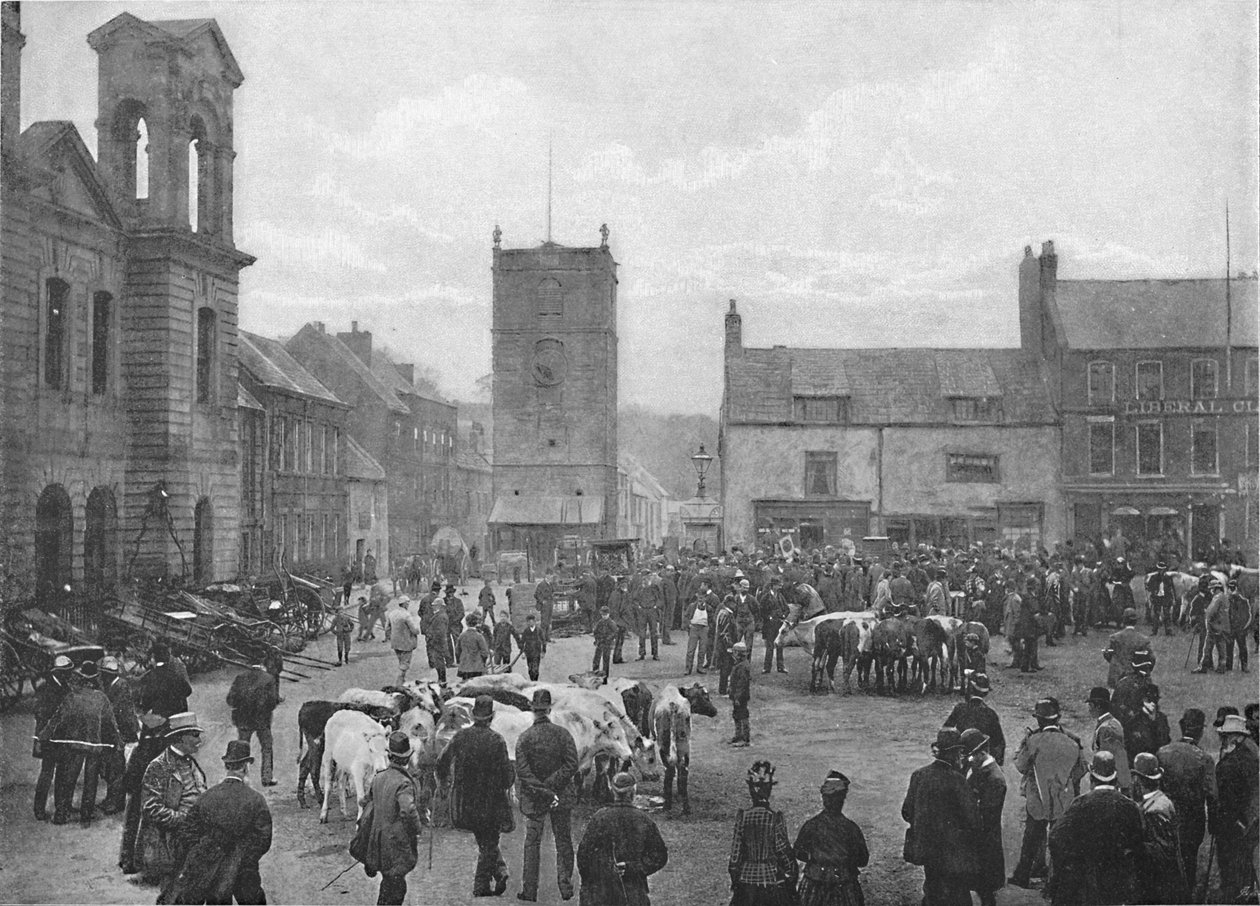 Marktplatz, Morpeth, ca. 1896 von M. Aunty