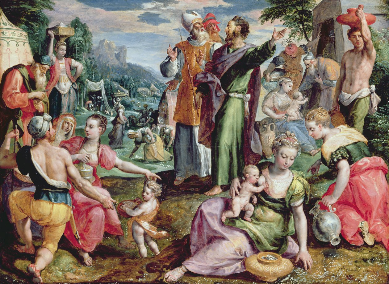 Das Sammeln von Manna, 1602 von Maarten de Vos