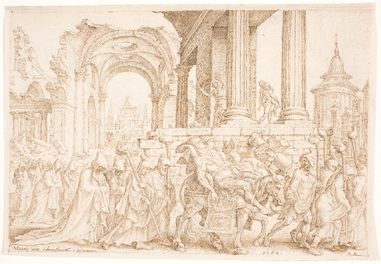 Samsons Beerdigung von Maarten van Heemskerck