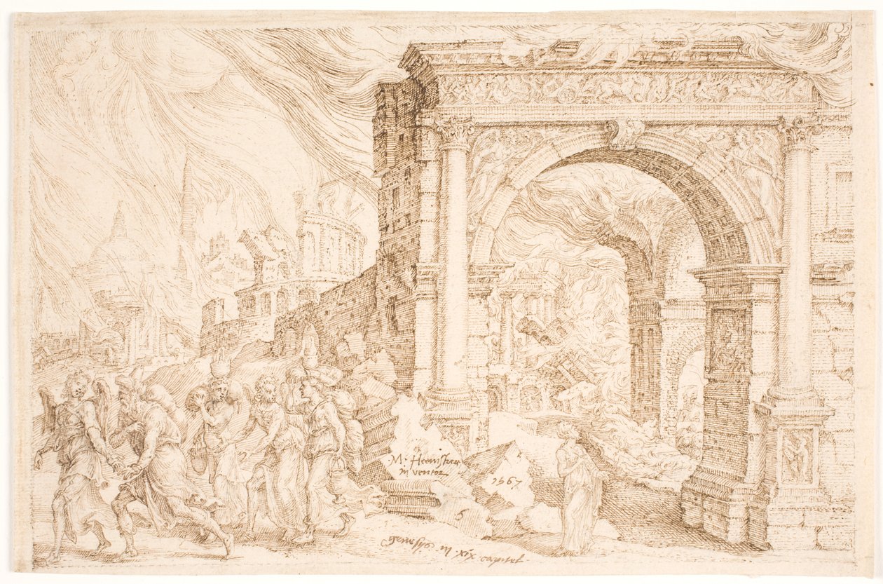 Zerstörung von Sodom von Maarten van Heemskerck