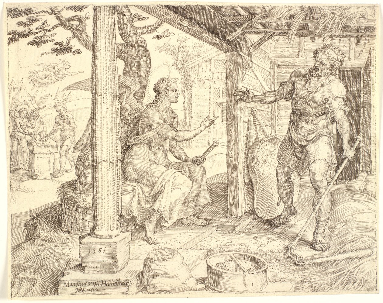 Der Engel erscheint Gideon von Maarten van Heemskerck