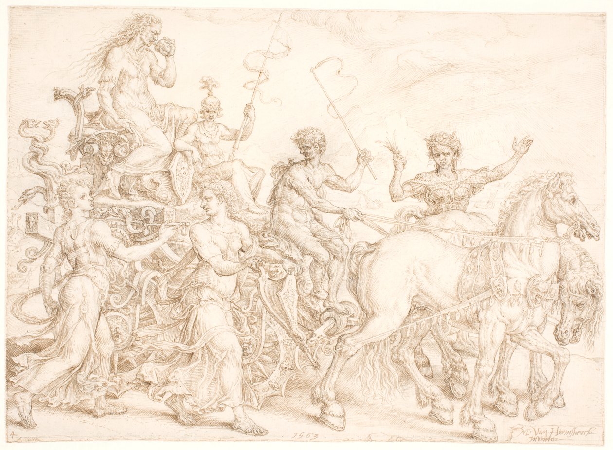 Triumphwagen. Neid von Maarten van Heemskerck