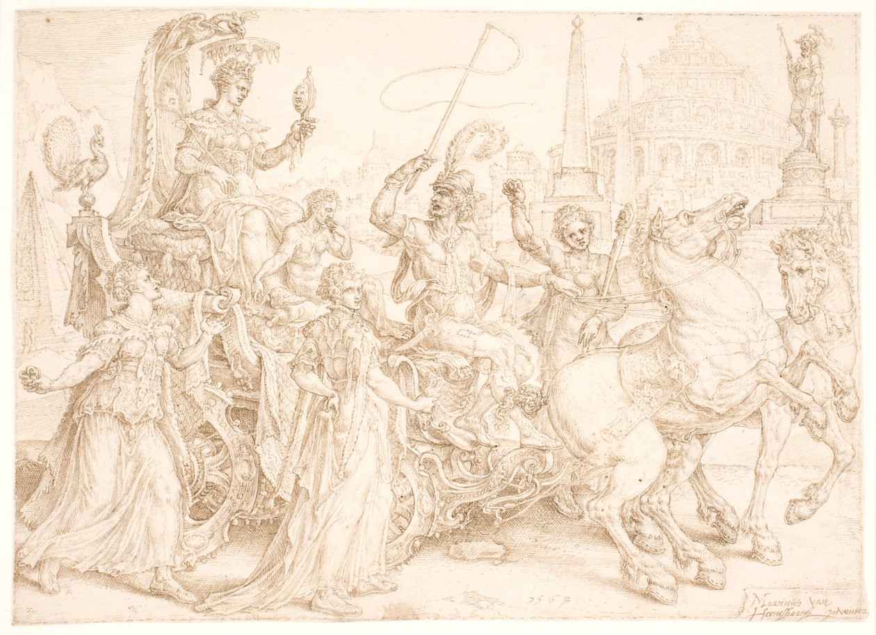 Triumphwagen. Superbia (Stolz) von Maarten van Heemskerck