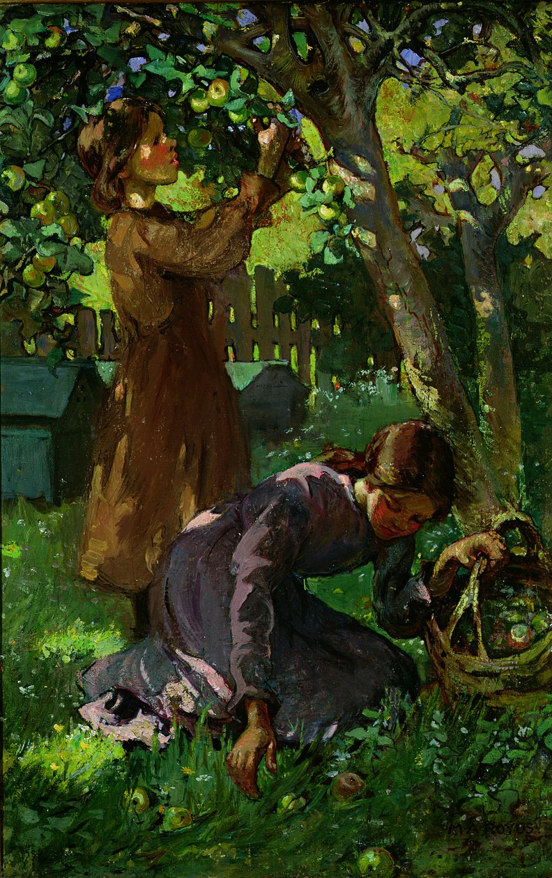 Äpfel pflücken, ca. 1920 von Mabel Royds