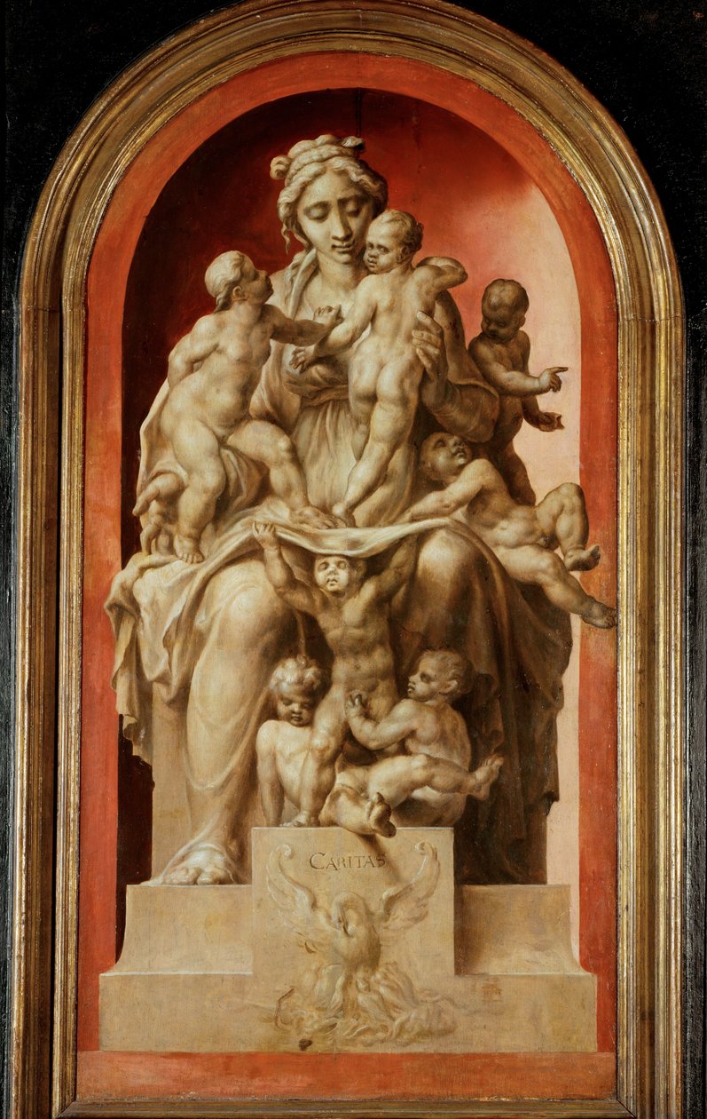 Caritas (Grisaille, Eiche) von Maerten van Heemskerck