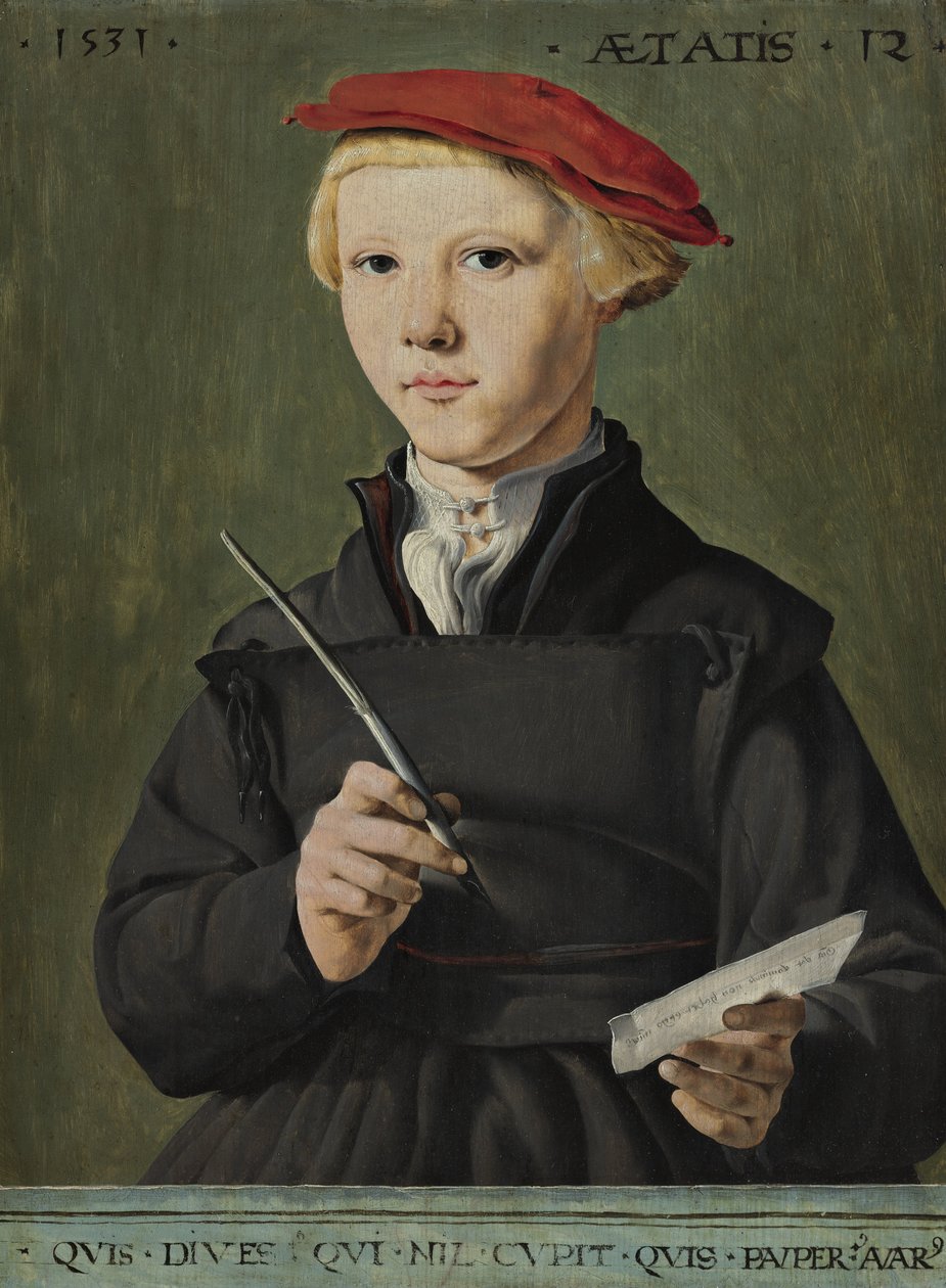 Porträt eines jungen Schuljungen von Maerten van Heemskerck