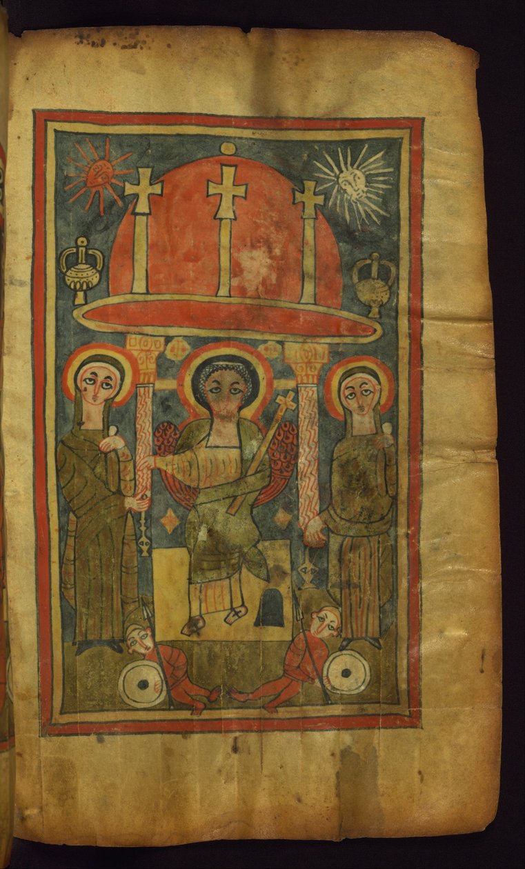 Auferstehung Christi, flankiert von zwei Frauen von Mätre Krestos