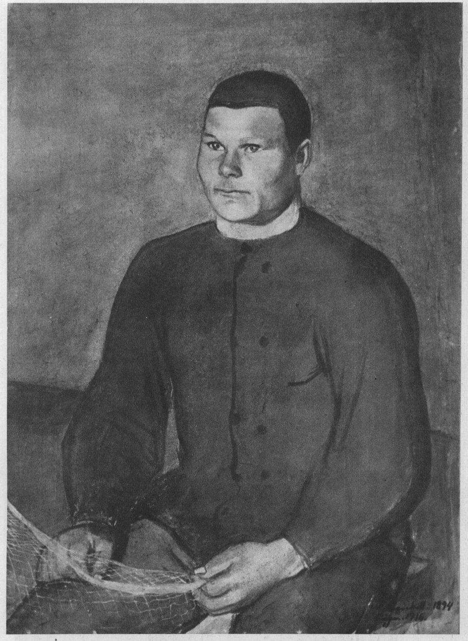 Netze strickender Mann von Magnus Enckell