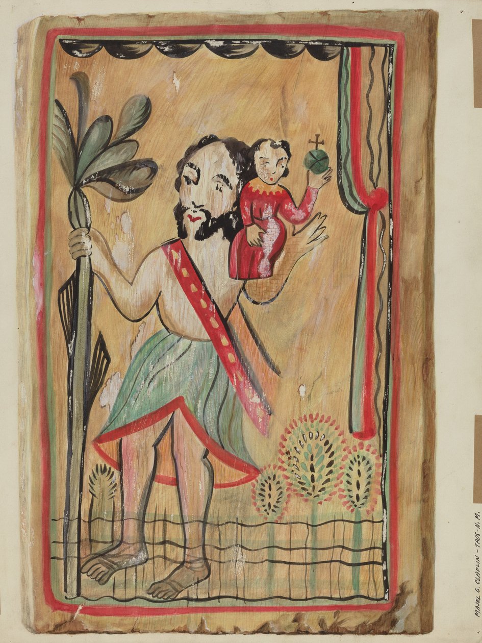 Retablo - San Christopher von Majel G. Claflin