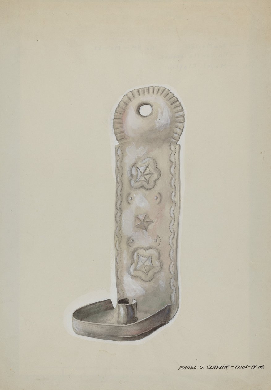 Zinn-Kerzenleuchter, ca. 1937 von Majel G. Claflin