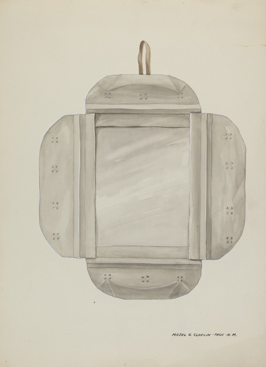 Zinnspiegelrahmen, ca. 1937 von Majel G. Claflin