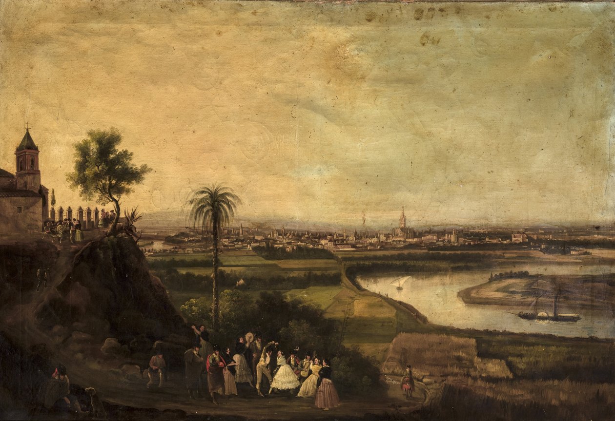 Sevilla von San Juan de Aznalfarache aus gesehen von Manuel Barron y Carrillo