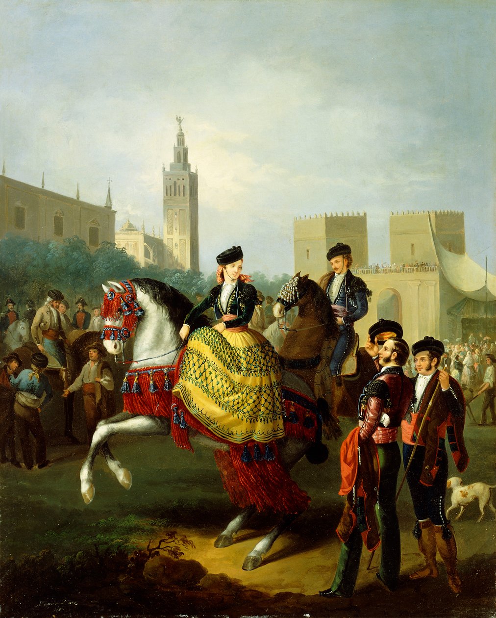 Elegante Figuren in Sevilla von Manuel Barron y Carrillo