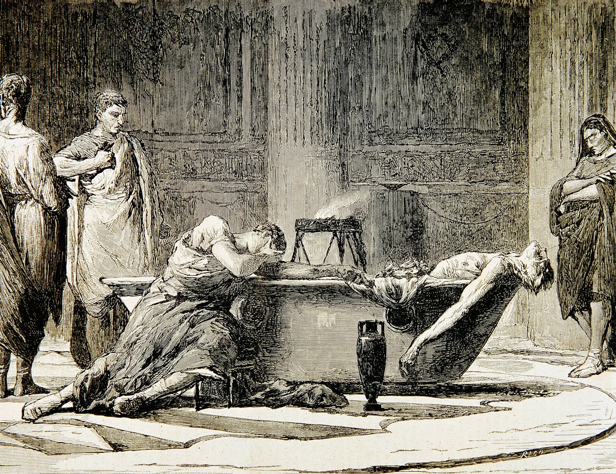 Der Tod des Seneca (Gravur) von Manuel Domínguez Sánchez