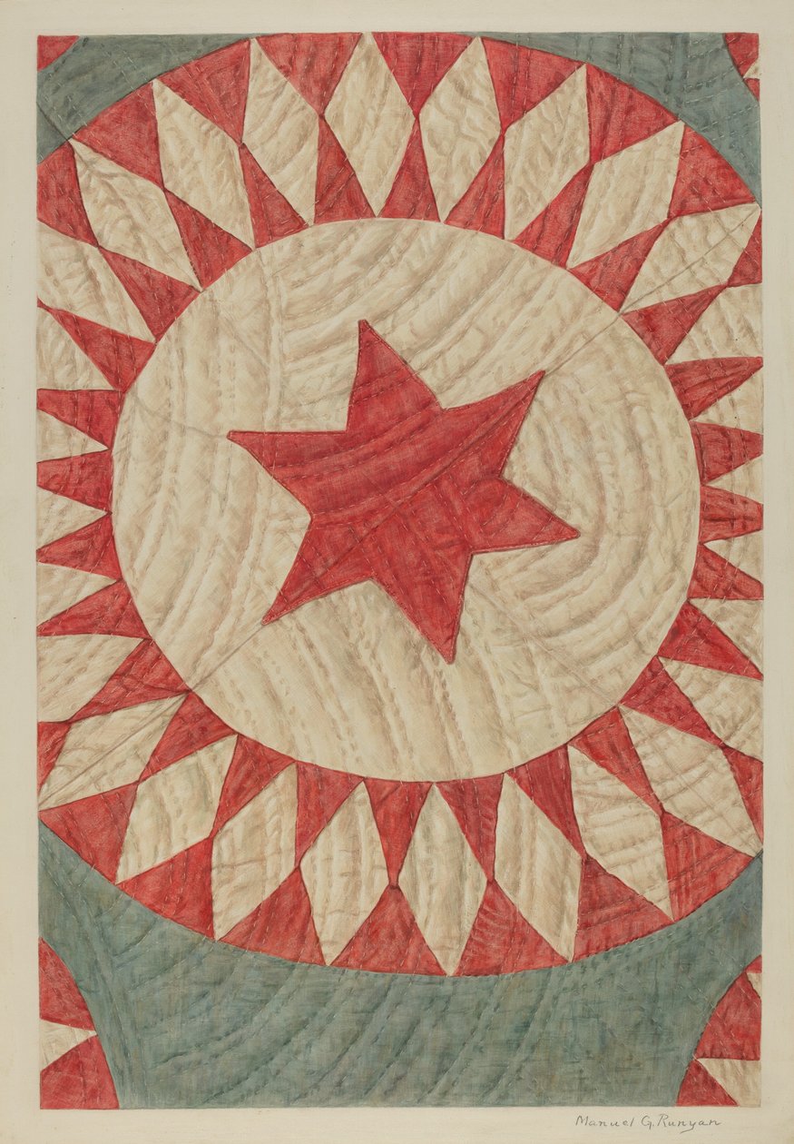 Stern- und Ring-Quilt von Manuel G. Runyan