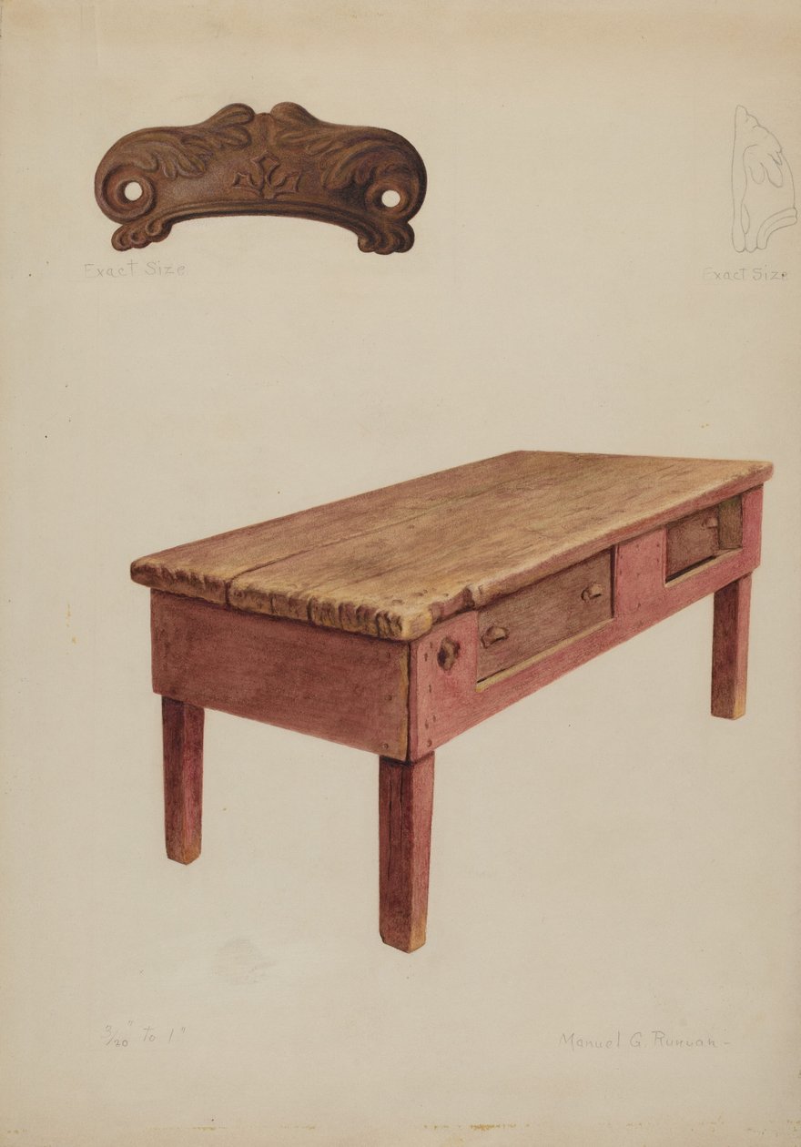 Schneidertisch, ca. 1938 von Manuel G. Runyan