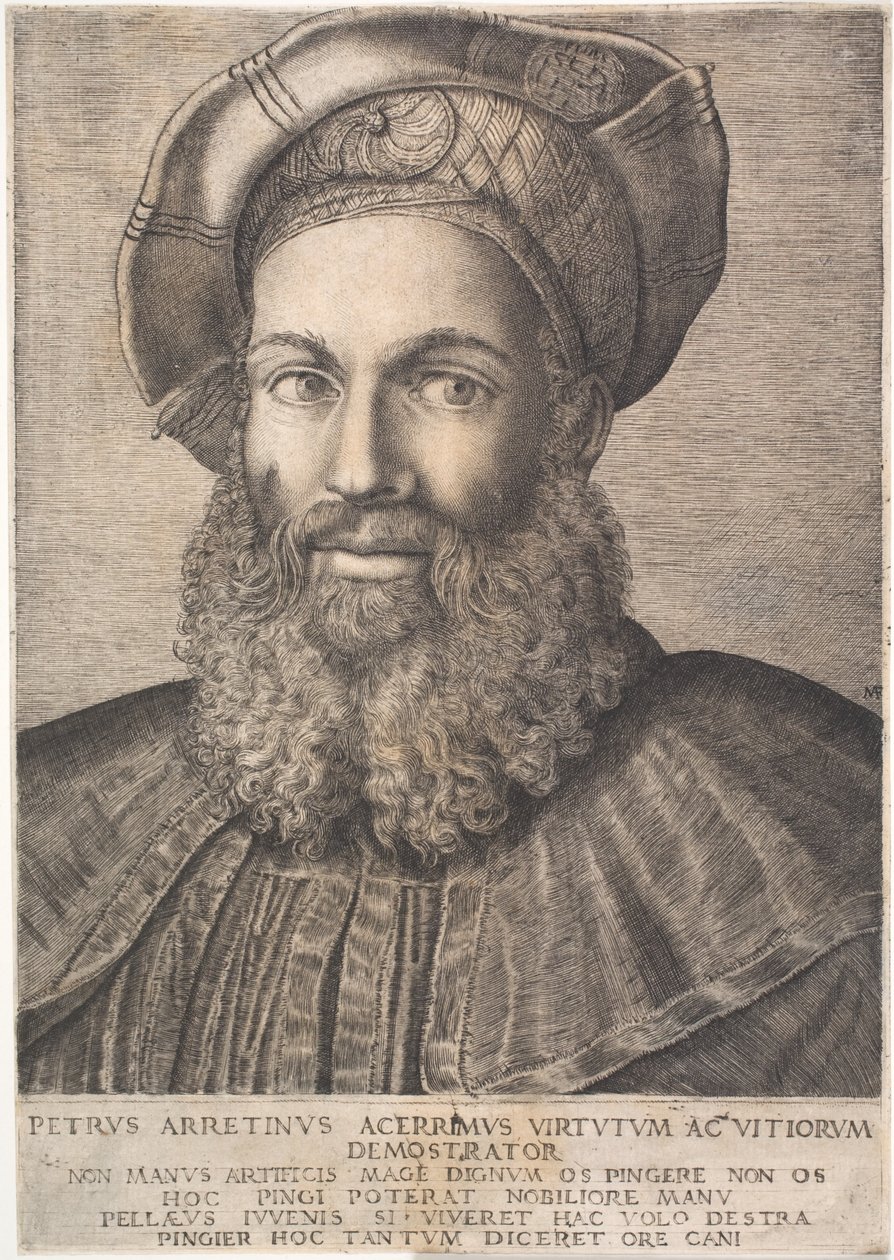 Pietro Aretino von Marcantonio Raimondi
