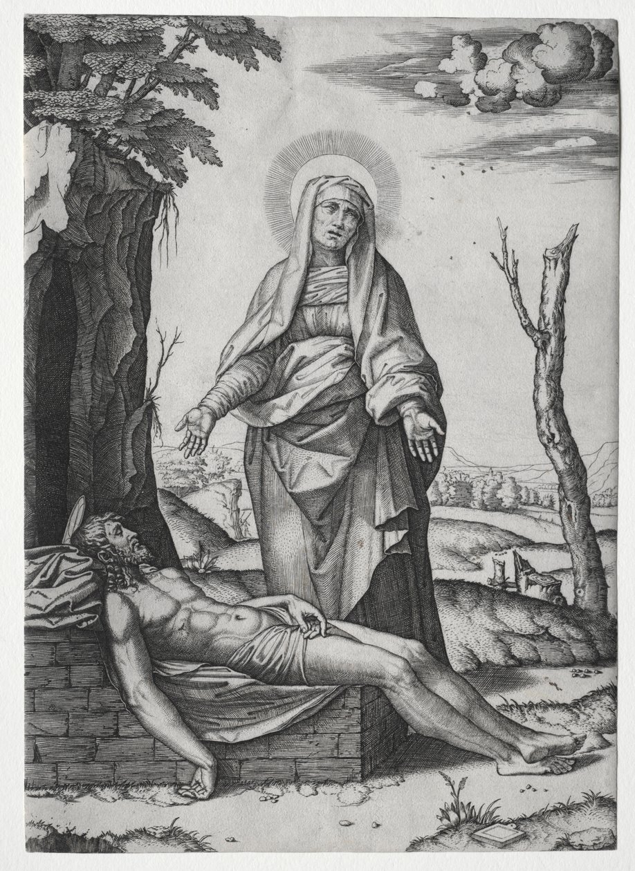 Die Pietà von Marcantonio Raimondi